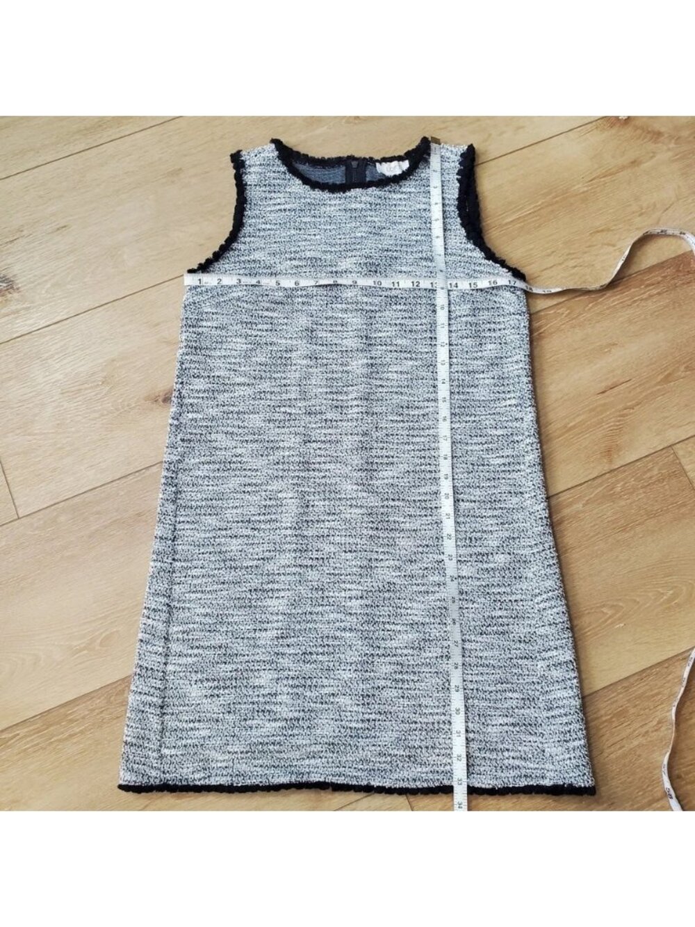 Loft Womens Tweed Shift Dress Size M Black White Sleeveless Preppy Retro Party - Picture 7 of 13